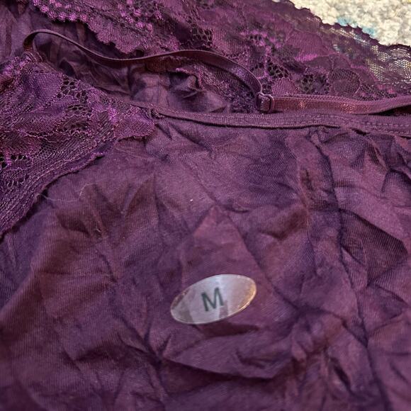 Maurices Crinkle Lace Cami Tank Purple Womens Medium Indie Layering Romantic - Picture 5 of 6